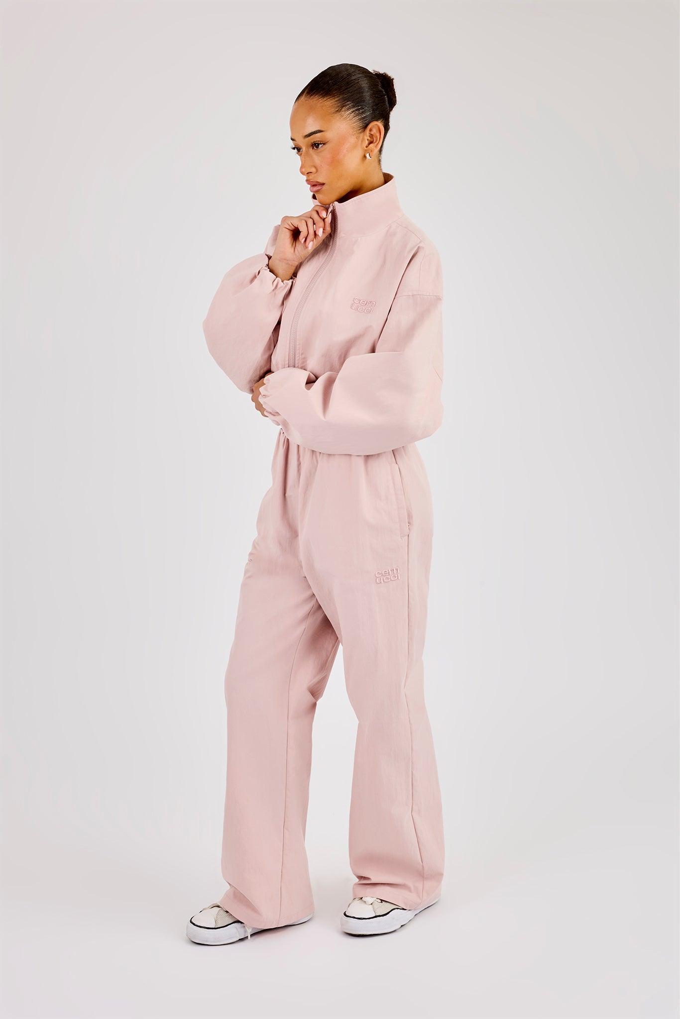 Nylon Track Jacket - Light Pink